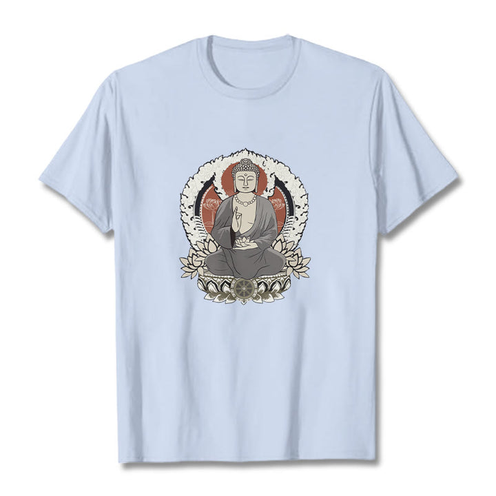 Camiseta con estampado de Buddha Stones de Buda meditando - Cian claro - 2XL - image 19