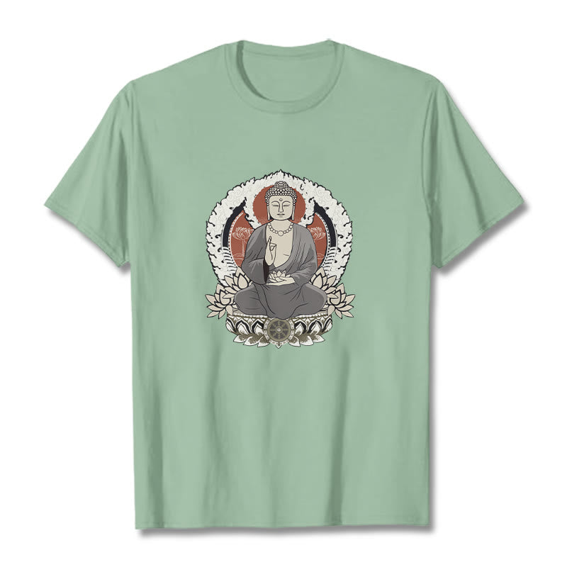 Camiseta con estampado de Buddha Stones de Buda meditando - Verde pálido - 2XL - image 15
