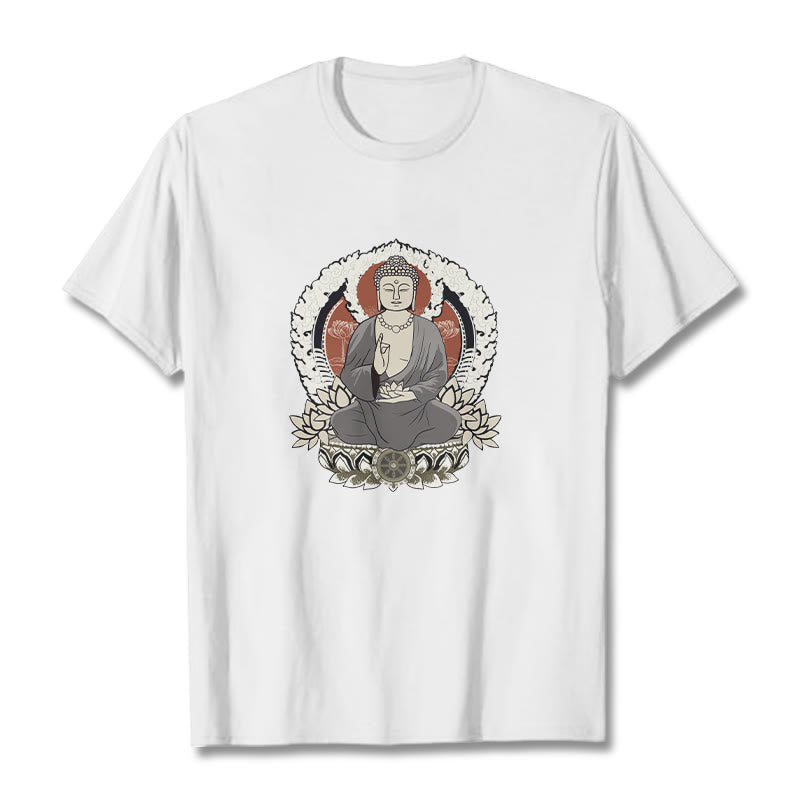 Camiseta con estampado de Buddha Stones de Buda meditando - Blanco - 2XL - image 8