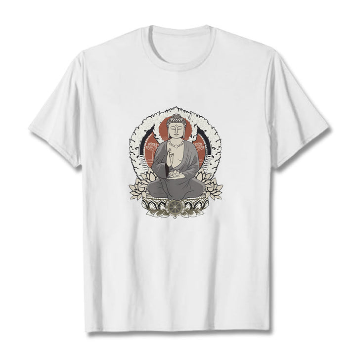 Camiseta con estampado de Buddha Stones de Buda meditando - Blanco - 2XL - image 8