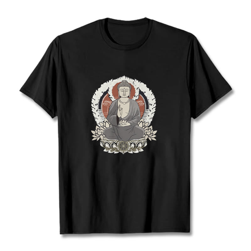 Camiseta con estampado de Buddha Stones de Buda meditando - Negro - 2XL - image 4
