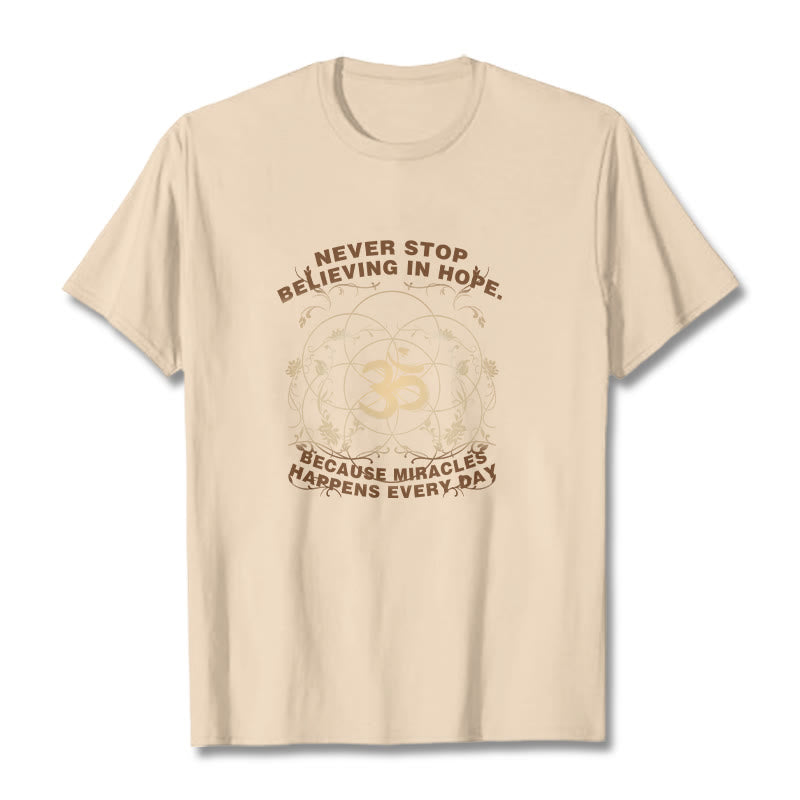 Camiseta de algodón con diseño de loto Om y Buddha Stones que nunca dejan de creer en la esperanza - Sopa de mariscos - 2XL - image 6