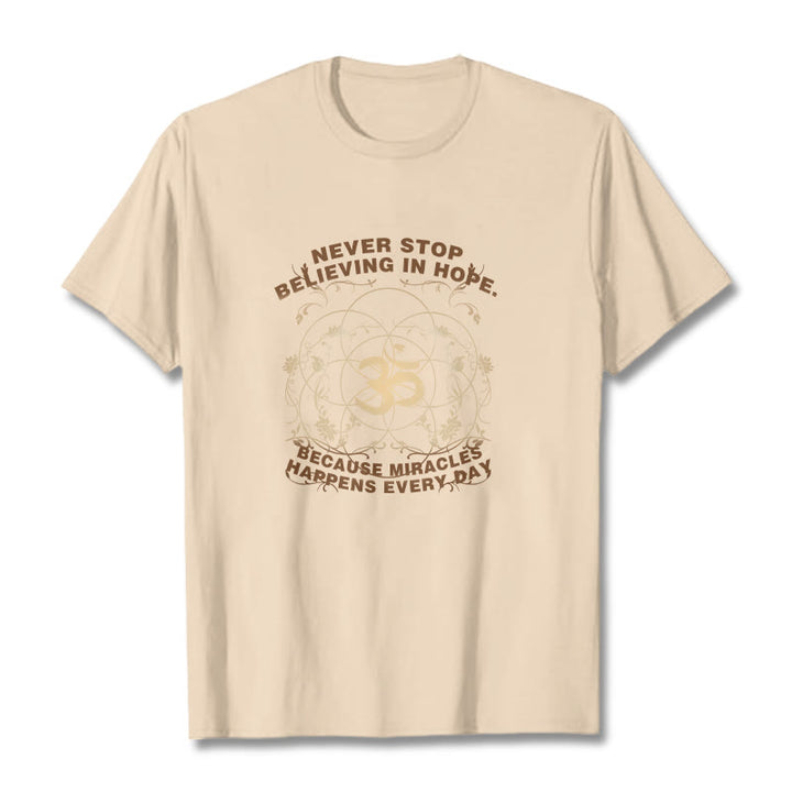 Camiseta de algodón con diseño de loto Om y Buddha Stones que nunca dejan de creer en la esperanza - Sopa de mariscos - 2XL - image 6