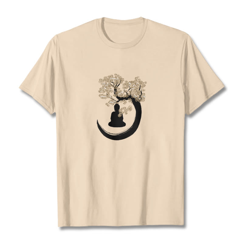 Camiseta de algodón con Buddha Stones y Buda sentado bajo el árbol - Sopa de mariscos - 2XL - image 3