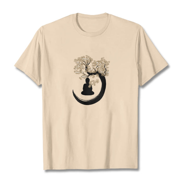 Camiseta de algodón con Buddha Stones y Buda sentado bajo el árbol - Sopa de mariscos - 2XL - image 3