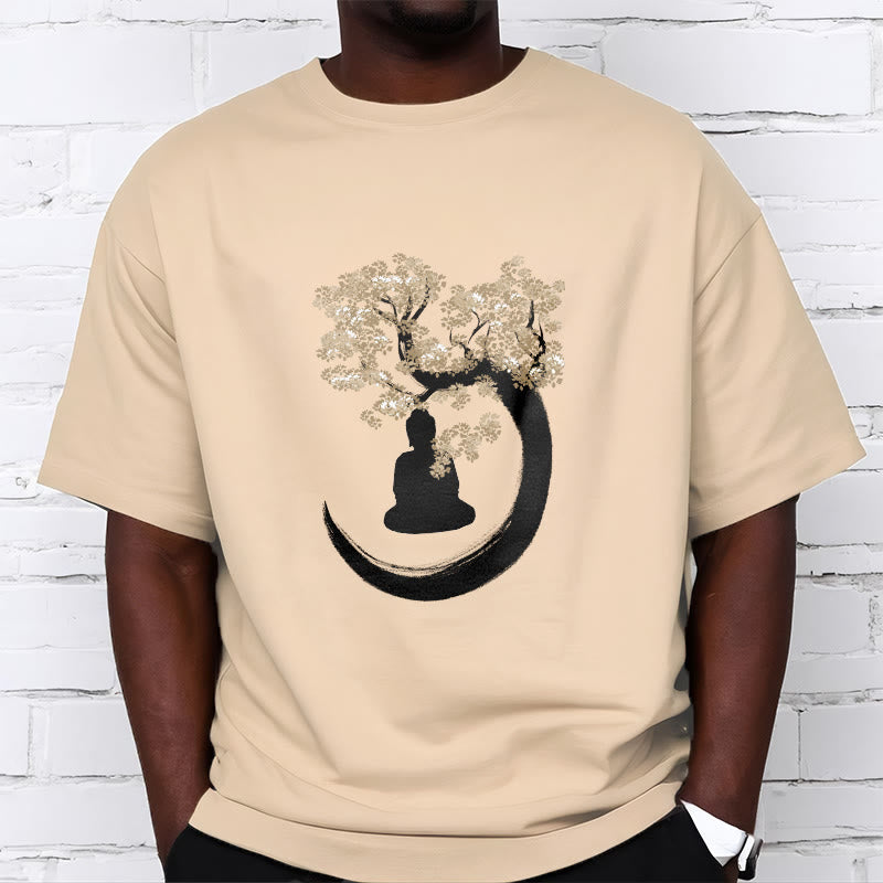 Camiseta de algodón con Buddha Stones y Buda sentado bajo el árbol - image 5