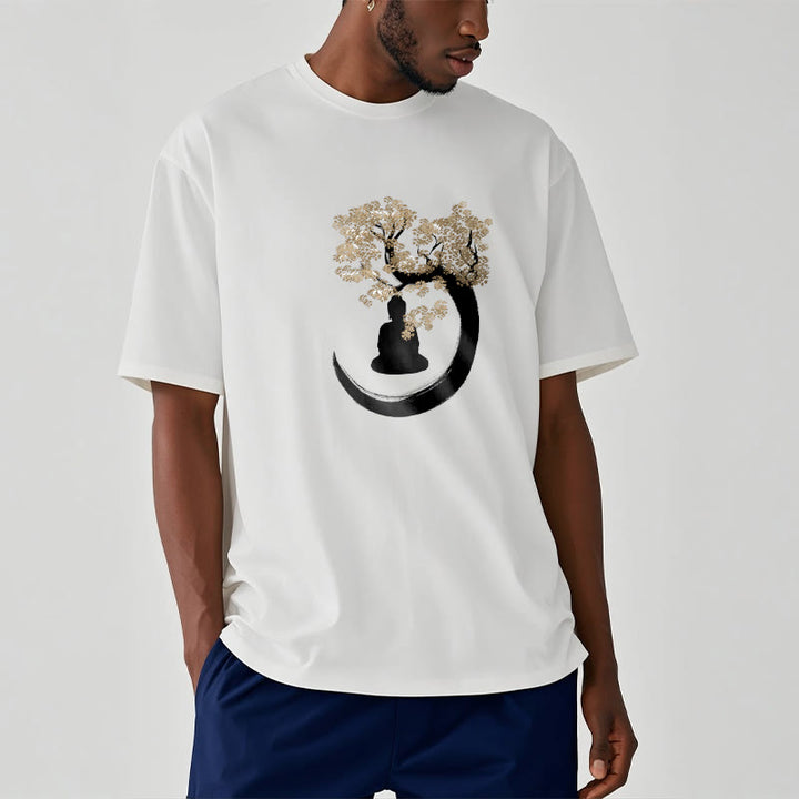 Camiseta de algodón con Buddha Stones y Buda sentado bajo el árbol - image 12