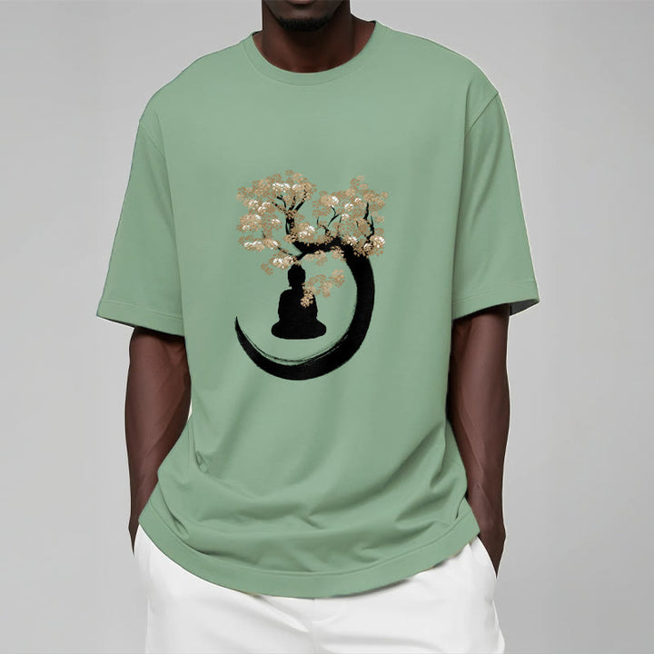 Camiseta de algodón con Buddha Stones y Buda sentado bajo el árbol - image 17