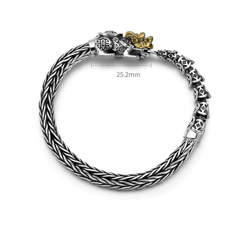 Pulsera de plata de ley 925 con lingotes de monedas de cobre PiXiu y Buddha Stones