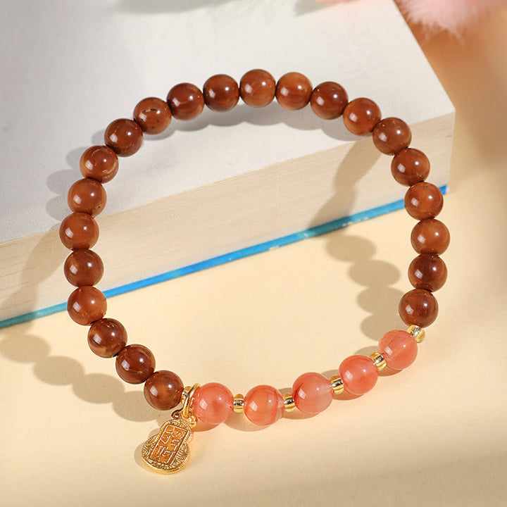 Pulsera de cuarzo rutilado con citrino fantasma verde y Buddha Stones, cristal Super Seven que atrae la confianza y la riqueza