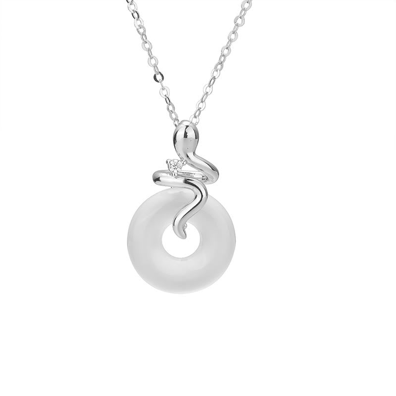 Colgante con hebilla de paz y calcedonia del año de la serpiente en plata de ley 925 con Buddha Stones - image 9