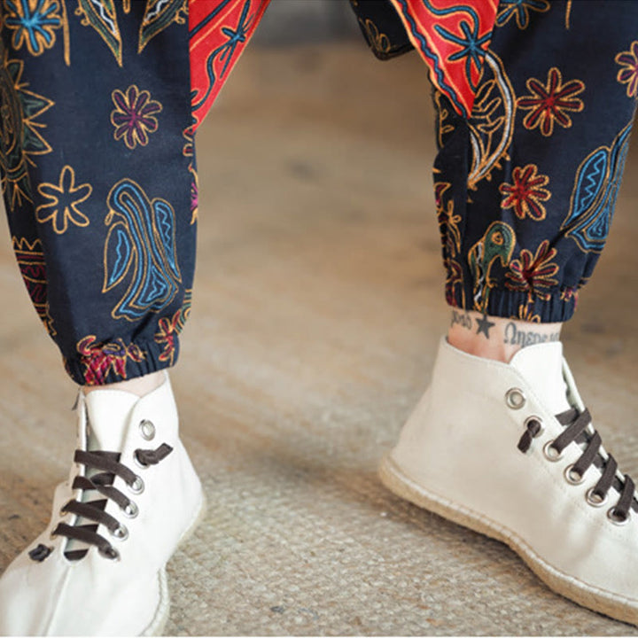 Pantalones harén de algodón para hombre con bolsillos y estampado de camellos y Buddha Stones - image 10