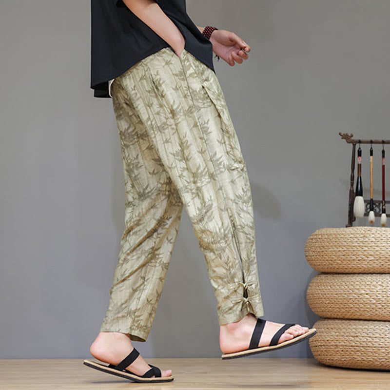 Pantalones con cordón y bolsillos para hombre con botones en los tobillos de bambú y Buddha Stones - image 5