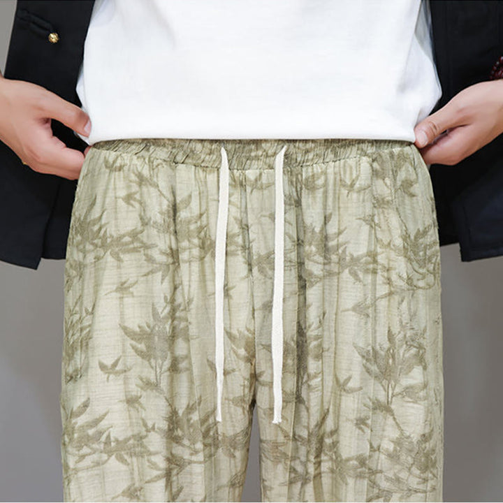 Pantalones con cordón y bolsillos para hombre con botones en los tobillos de bambú y Buddha Stones - image 8