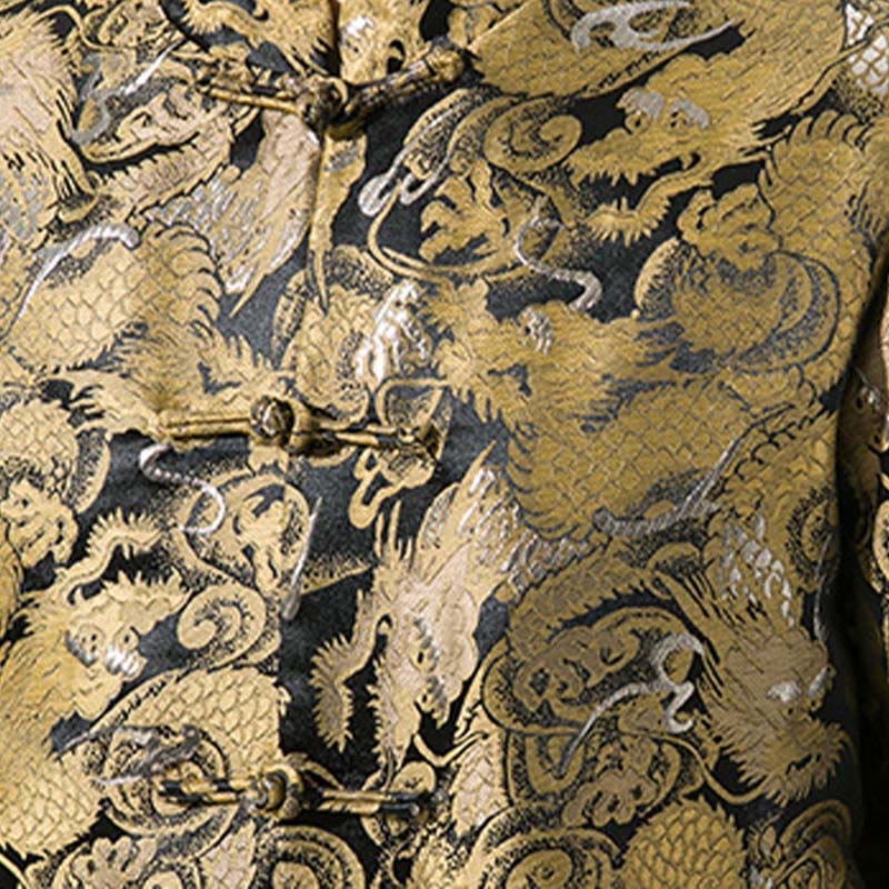 Camisa y chaqueta de algodón para hombre con botones de rana y dragón chino y Buddha Stones  - image 10