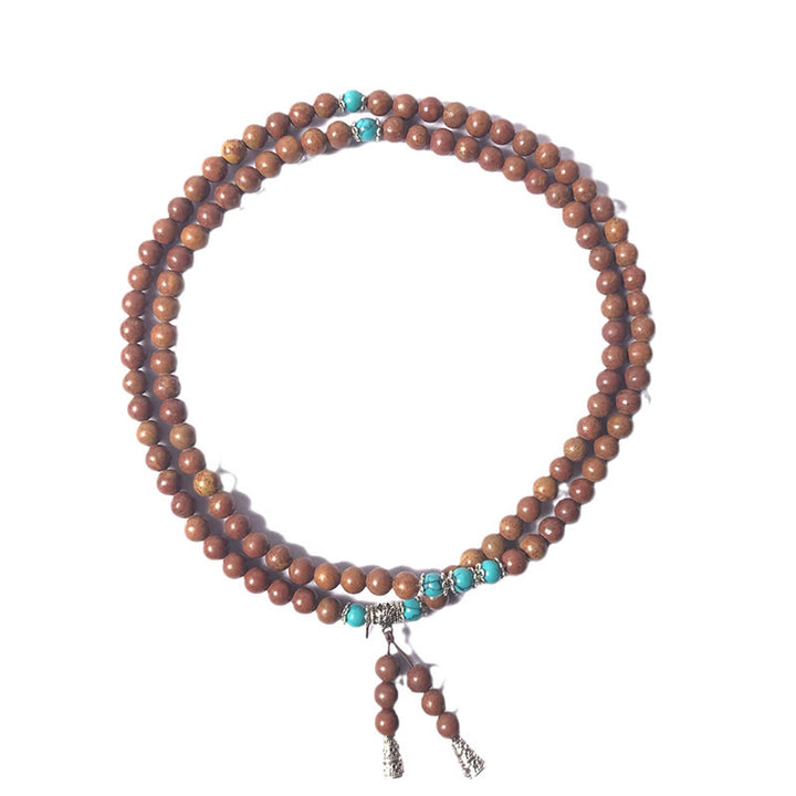 Pulsera curativa con Buddha Stones y 108 cuentas de mala Bian
