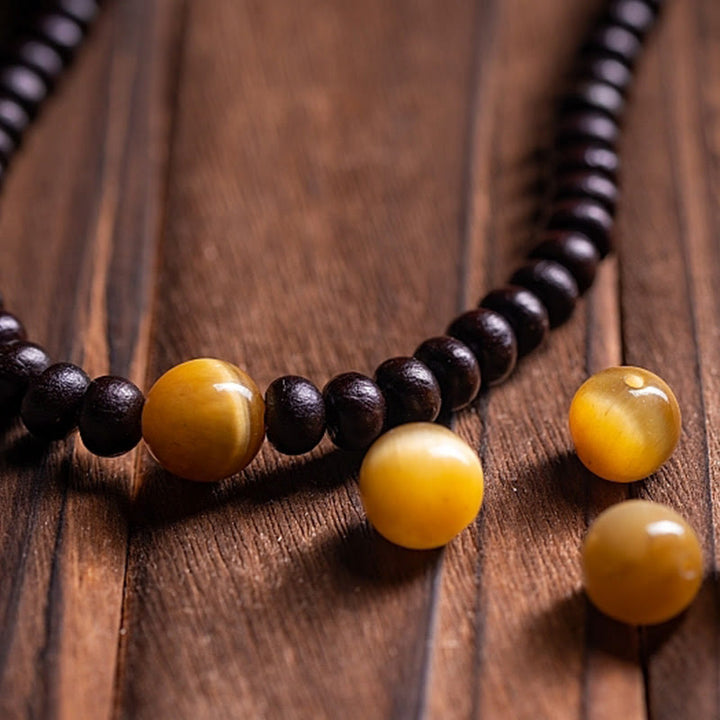 Pulsera de la paz con cuerda de colores y semillas de Bodhi y cuenco con 108 Buddha Stones
