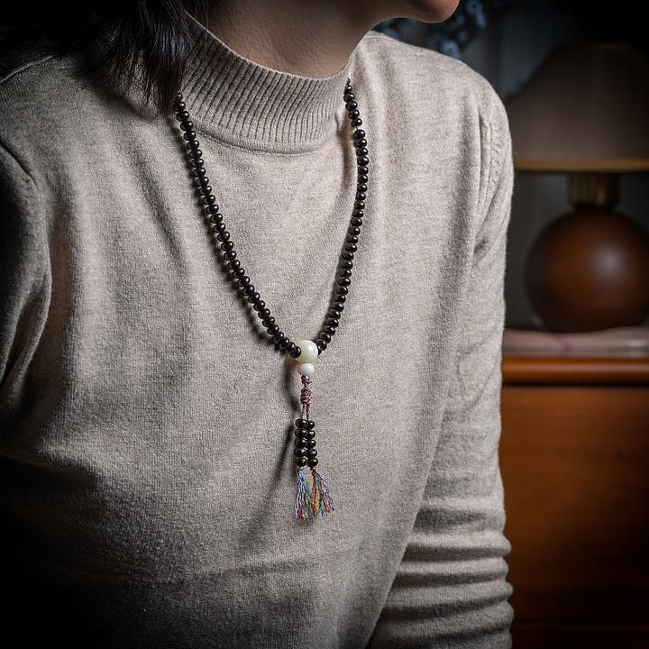 Pulsera de la paz con cuerda de colores y semillas de Bodhi y cuenco con 108 Buddha Stones