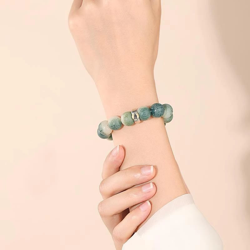 Pulsera de sabiduría grabada con Buddha Stones, zodíaco chino, Buda natal, semilla Bodhi, Om Mani Padme Hum