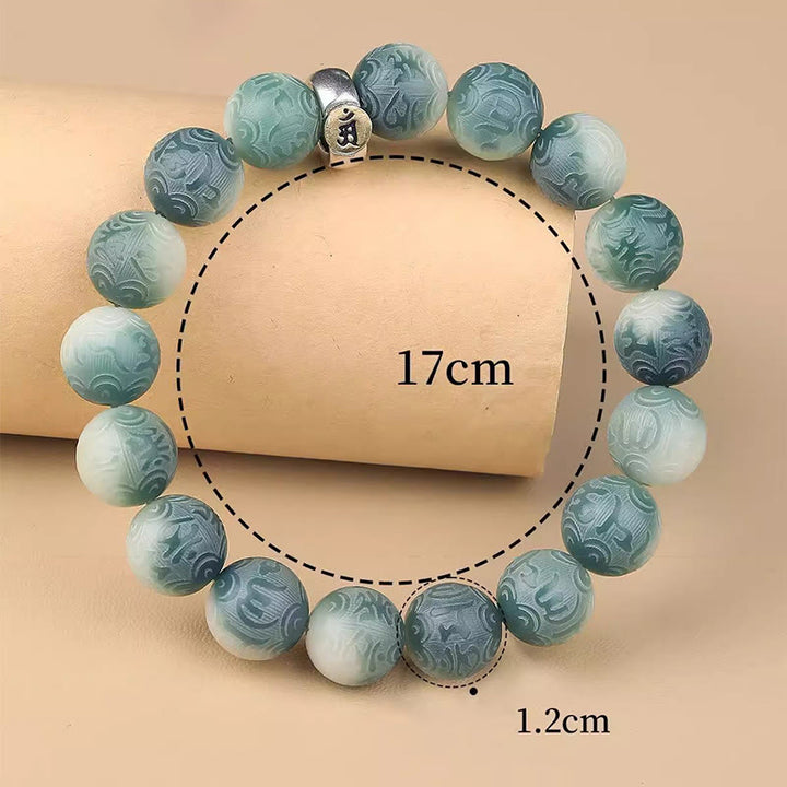 Pulsera de sabiduría grabada con Buddha Stones, zodíaco chino, Buda natal, semilla Bodhi, Om Mani Padme Hum