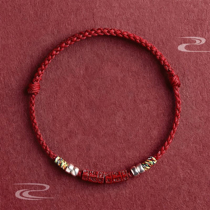 Pulsera para niños y adultos con bendición de cinabrio Om Mani Padme Hum en plata de ley 925 y Buddha Stones