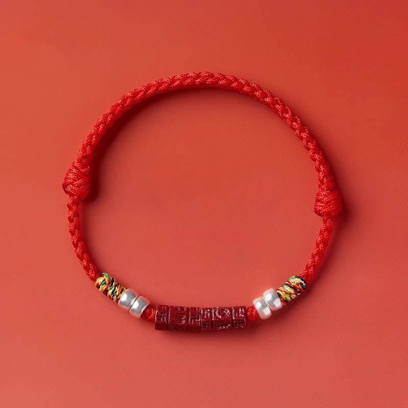 Pulsera para niños y adultos con bendición de cinabrio Om Mani Padme Hum en plata de ley 925 y Buddha Stones