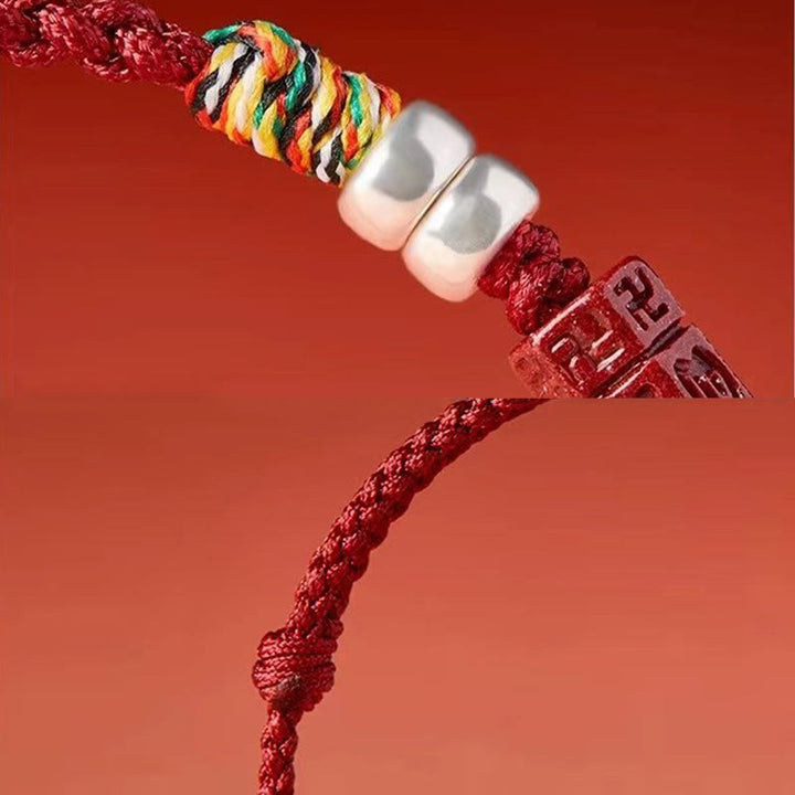 Pulsera para niños y adultos con bendición de cinabrio Om Mani Padme Hum en plata de ley 925 y Buddha Stones
