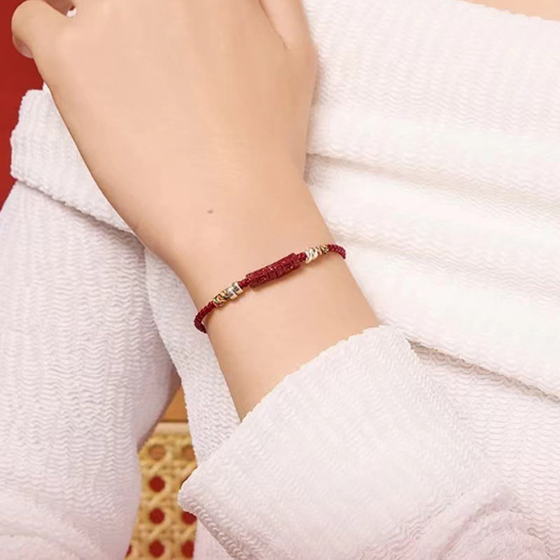 Pulsera para niños y adultos con bendición de cinabrio Om Mani Padme Hum en plata de ley 925 y Buddha Stones