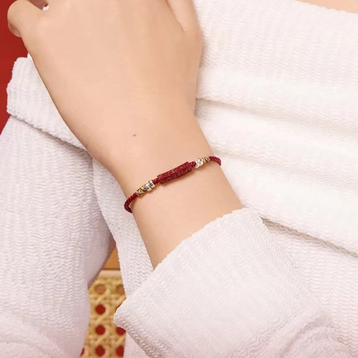 Pulsera para niños y adultos con bendición de cinabrio Om Mani Padme Hum en plata de ley 925 y Buddha Stones