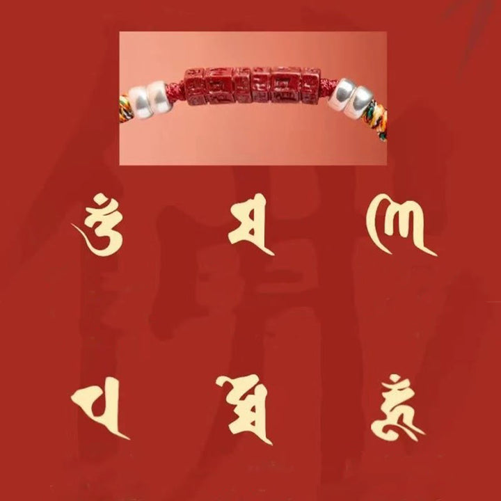 Pulsera para niños y adultos con bendición de cinabrio Om Mani Padme Hum en plata de ley 925 y Buddha Stones