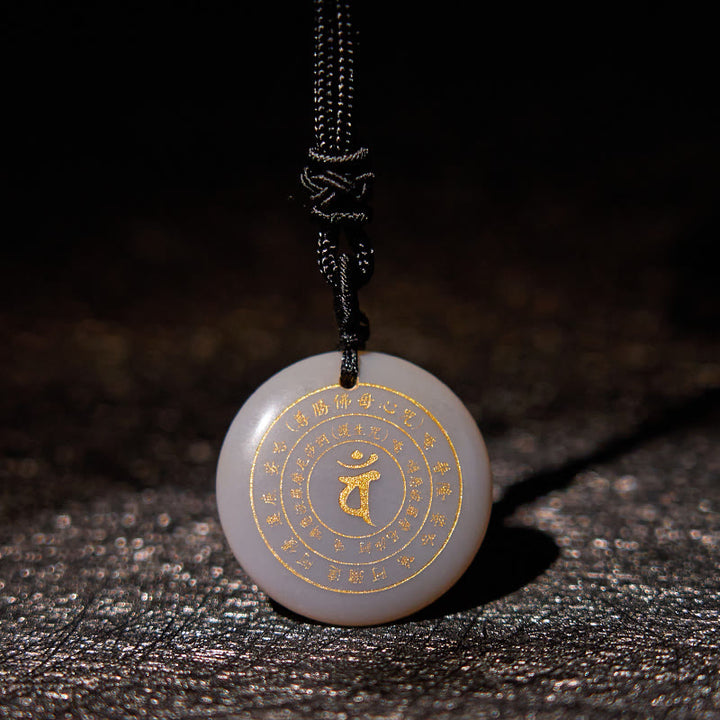 Buddha Stones Vairocana Tathagata Mantra sánscrito varios cristales negro obsidiana verde Aventurina fuerza COLLAR COLGANTE