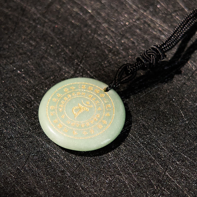 Buddha Stones Vairocana Tathagata Mantra sánscrito varios cristales negro obsidiana verde Aventurina fuerza COLLAR COLGANTE