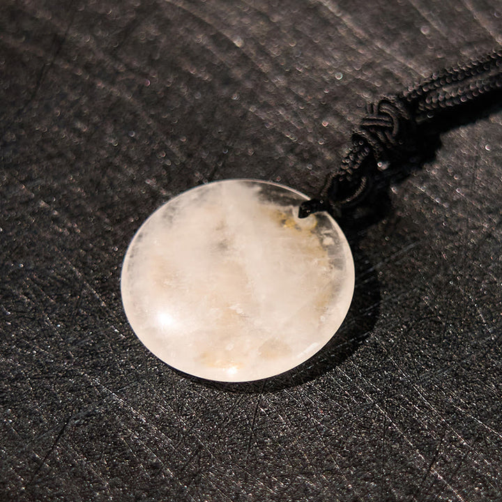 Colgante de collar de purificación de obsidiana negra de cristal Natural con diseño de loto y esvástica de Buddha Stones