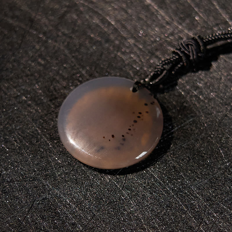 Colgante de collar de purificación de obsidiana negra de cristal Natural con diseño de loto y esvástica de Buddha Stones