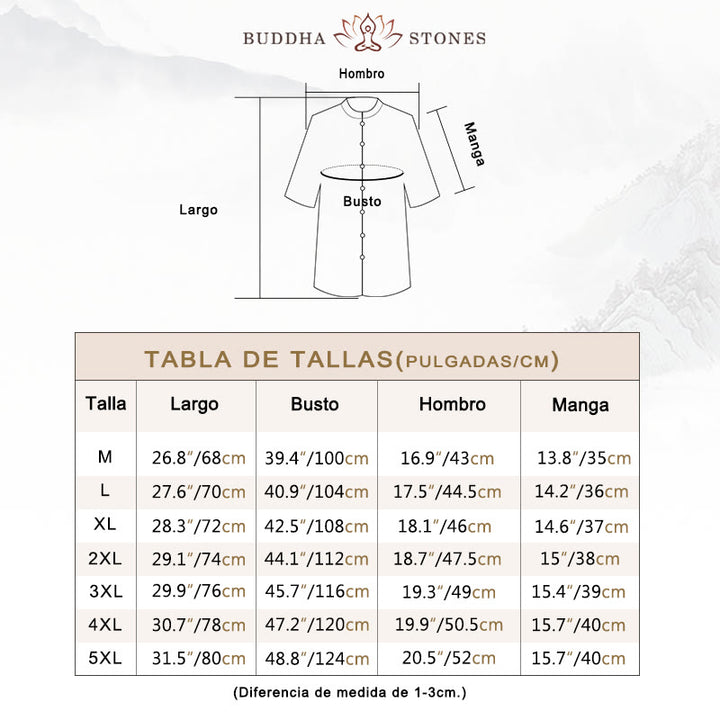 Camiseta de algodón de media manga para hombre en color liso de Buddha Stones - image 5