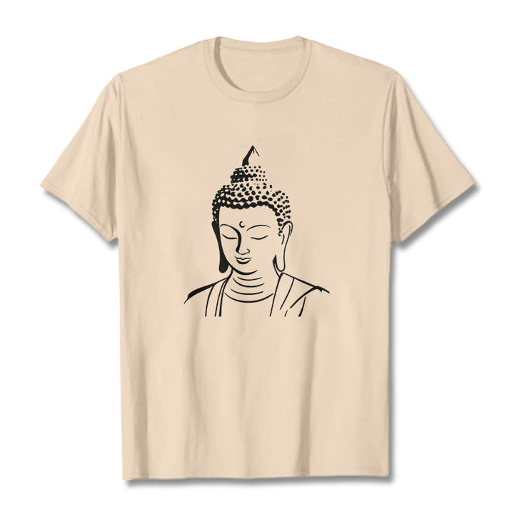 Camiseta de algodón con estampado de cabeza de Buddha Stones de Buda - Sopa de mariscos - 2XL - image 7