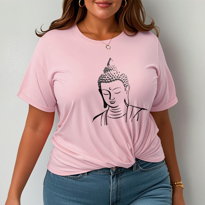 Camiseta de algodón con estampado de cabeza de Buddha Stones de Buda - image 19