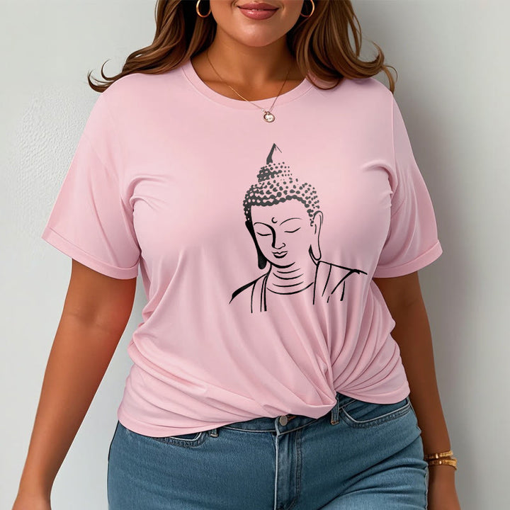 Camiseta de algodón con estampado de cabeza de Buddha Stones de Buda - image 19