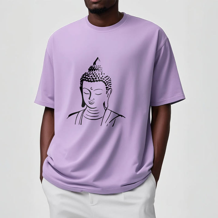 Camiseta de algodón con estampado de cabeza de Buddha Stones de Buda - image 9