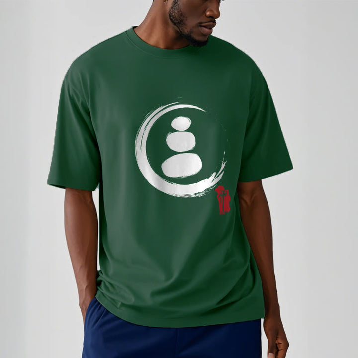 Camiseta de algodón con círculos zen y Buddha Stones - image 9