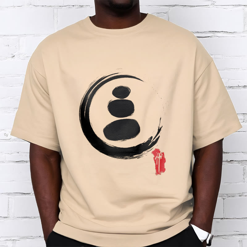 Camiseta de algodón con círculos zen y Buddha Stones - image 7