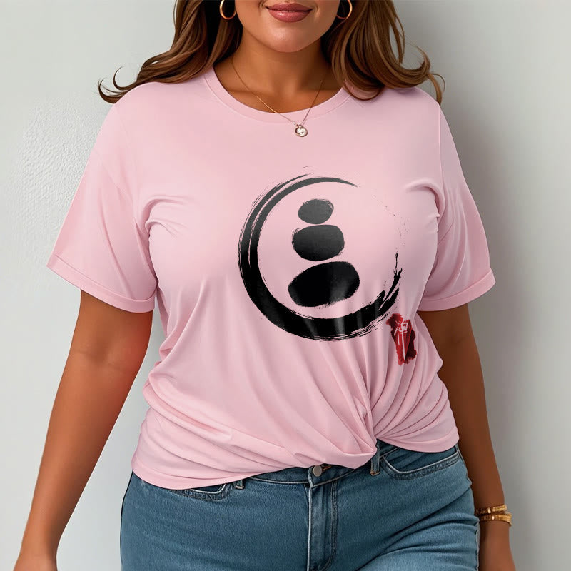 Camiseta de algodón con círculos zen y Buddha Stones - image 13