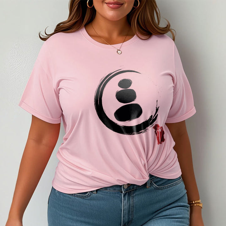 Camiseta de algodón con círculos zen y Buddha Stones - image 13
