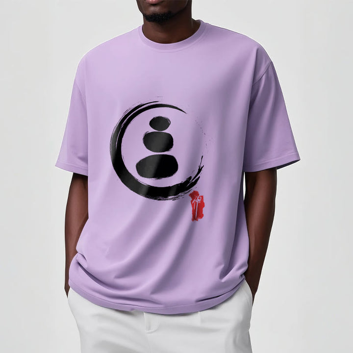 Camiseta de algodón con círculos zen y Buddha Stones - image 17