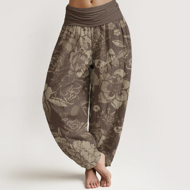 Pantalones bombachos de cintura elástica para mujer, de algodón, estilo casual, con estampado de Buddha Stones. - Broncearse - US22，UK/AU26，EU54 (6XL) - image 4