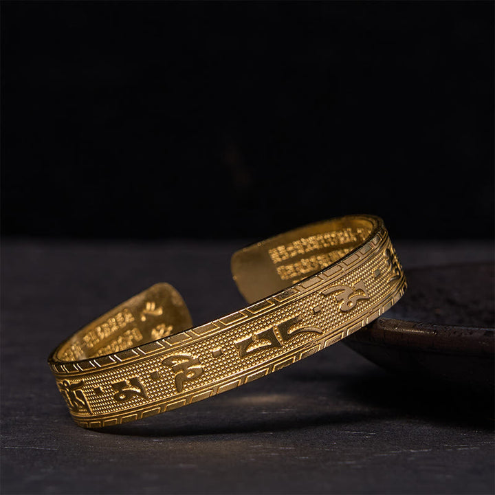 Pulsera de cobre y Buddha Stones , Sutra del corazón, Om Mani Padme Hum, suerte y sabiduría