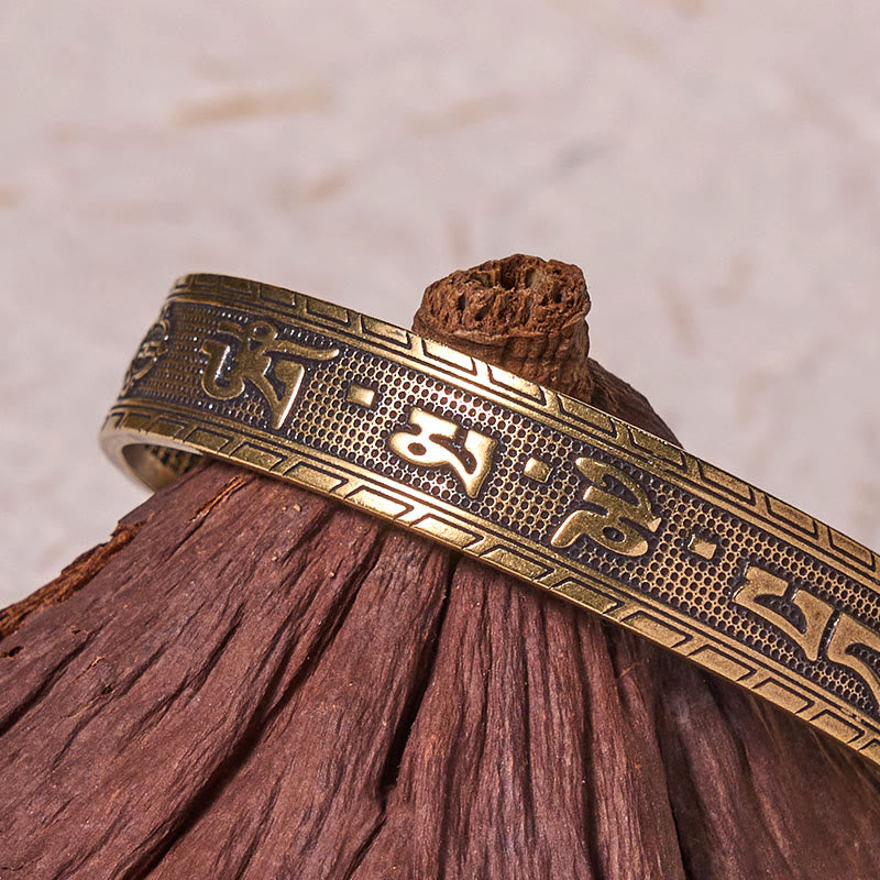 Pulsera de cobre y Buddha Stones , Sutra del corazón, Om Mani Padme Hum, suerte y sabiduría