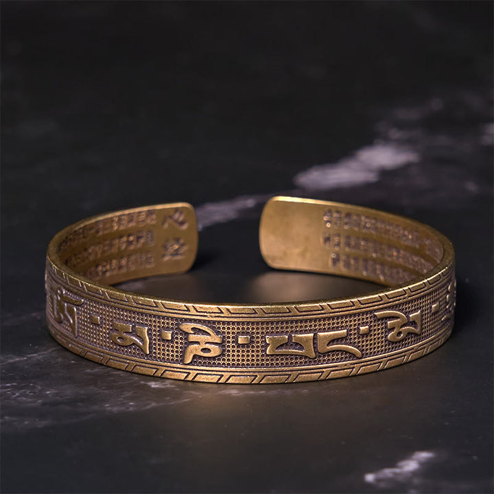 Pulsera de cobre y Buddha Stones , Sutra del corazón, Om Mani Padme Hum, suerte y sabiduría