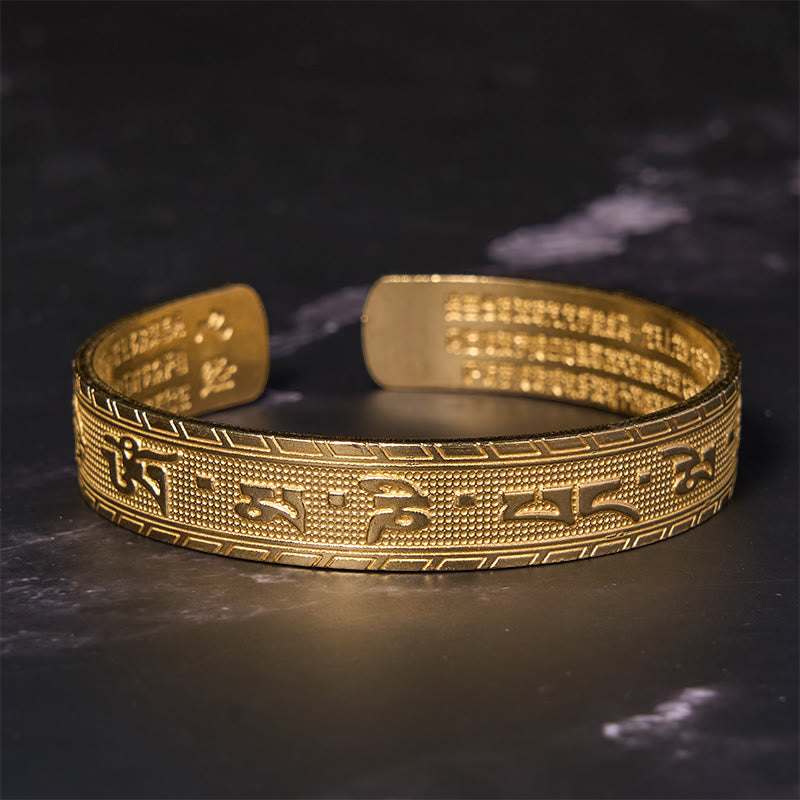 Pulsera de cobre y Buddha Stones , Sutra del corazón, Om Mani Padme Hum, suerte y sabiduría