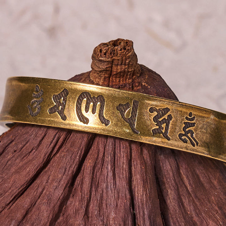 Brazalete de cobre y Buddha Stones y piedras, Sutra del corazón, paz interior
